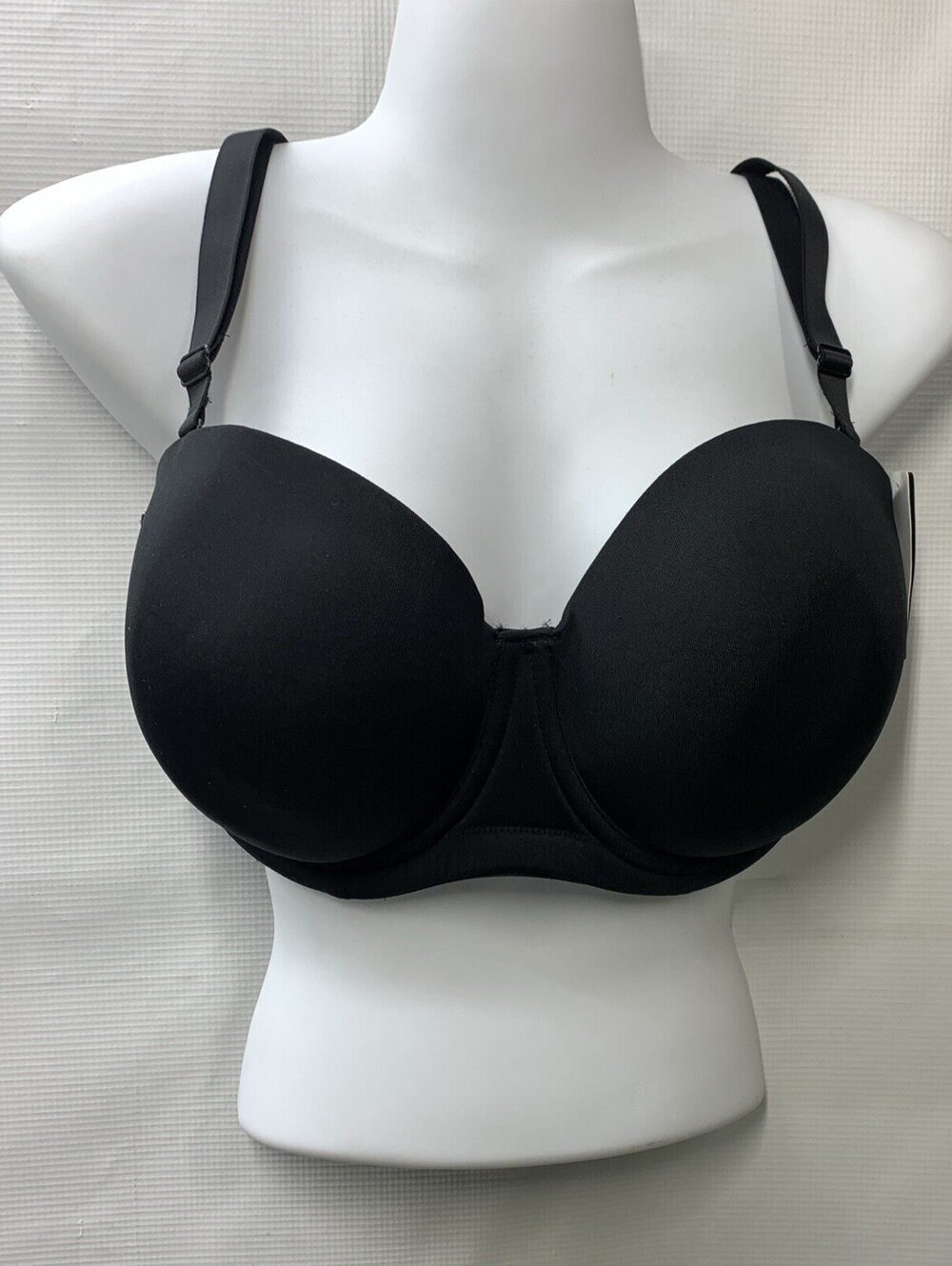 Size 38DDD Red Carpet Full Figure Underwire Strapless Bra 854119 Black